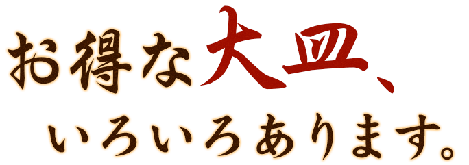お得な大皿、色々あります。
